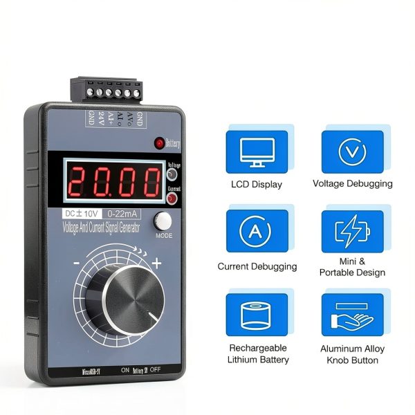 Riiai DC 0-10V 0/4-20mA Voltage Signal Generator with 4‑Digit Display-2