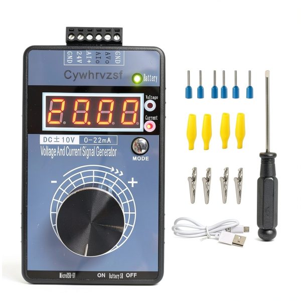 4-20mA 0-10V Signal Generator,Adjustable Voltage Current Simulator,for PLC Debugging, 0-22mA Sink Source for Transmitter,Built-in Rechargeable Battery-0