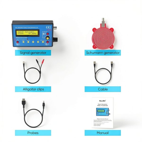 1Hz-500kHz DDS Signal Generator with Schumann Resonator, Portable Multifunction Waveform Generator with AC/DC Power, Ideal for Oscilloscope Calibration, Audio Testing, and Stress Relief-8